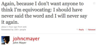 Illustration for article titled John Mayer Apologizes For Playboy Comments On Twitter